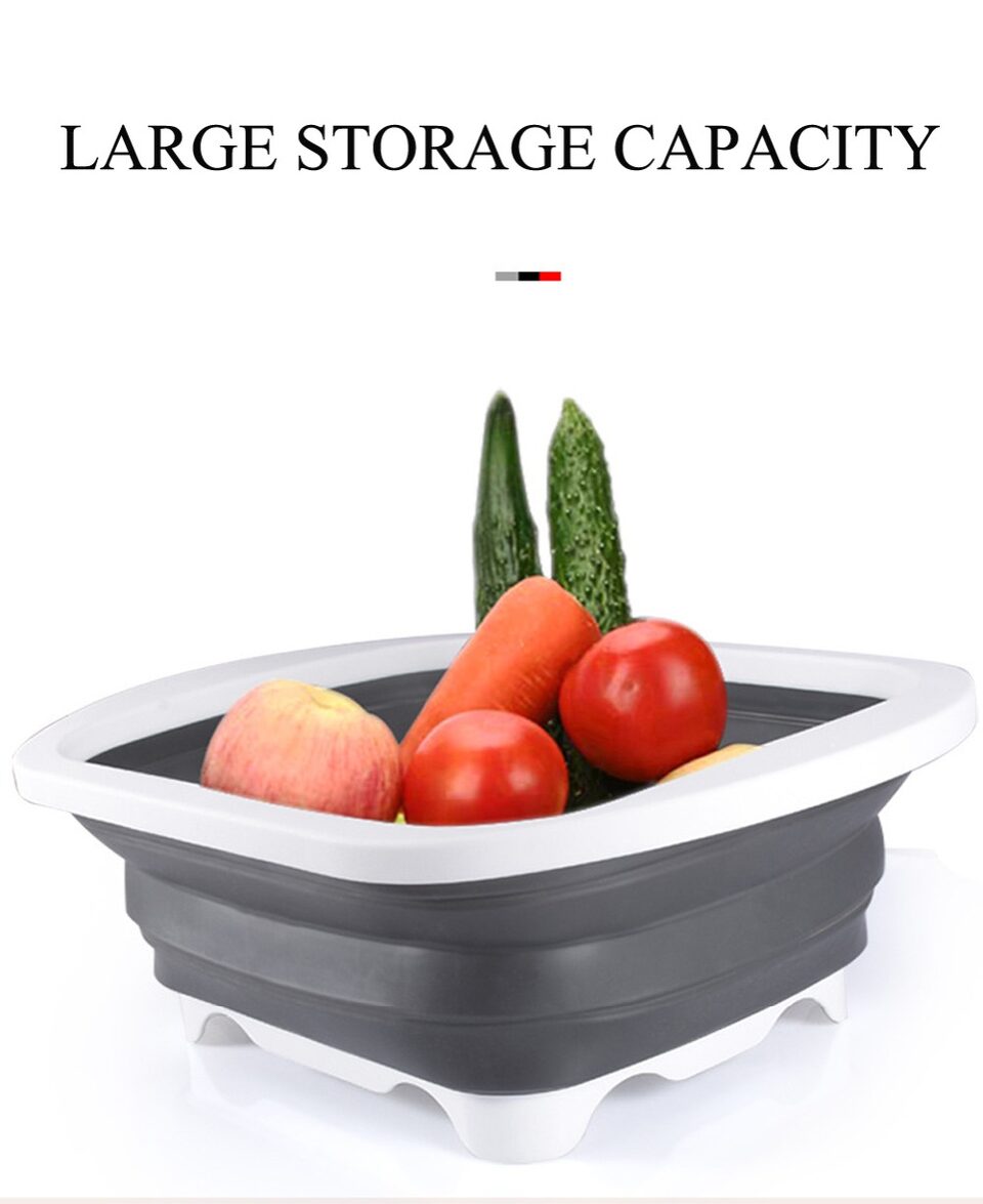 Folding Cutting Board Plastic Portable Drain Basket Vegetable