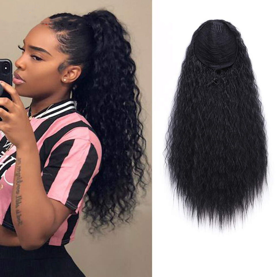 Wig Ladies Ponytail Long Curly Hair Bunch Corn