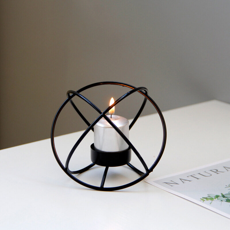 Metal Wrought Iron Candle Holder Creative Spherical