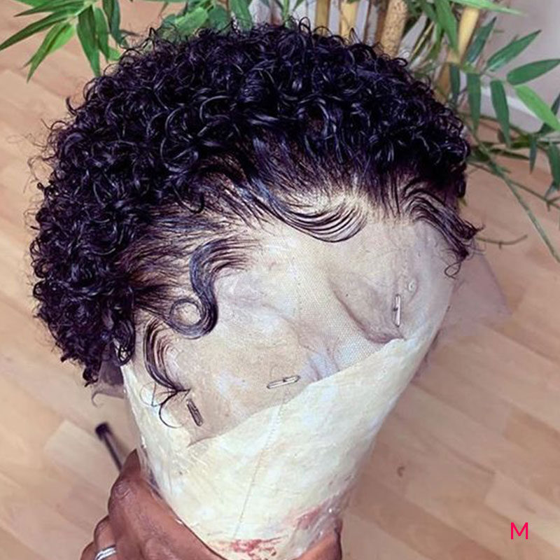 African small curly hair wig female short black