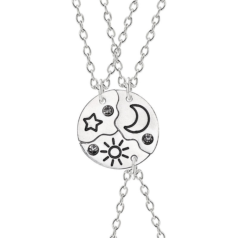 Moon And Star Pendant Set