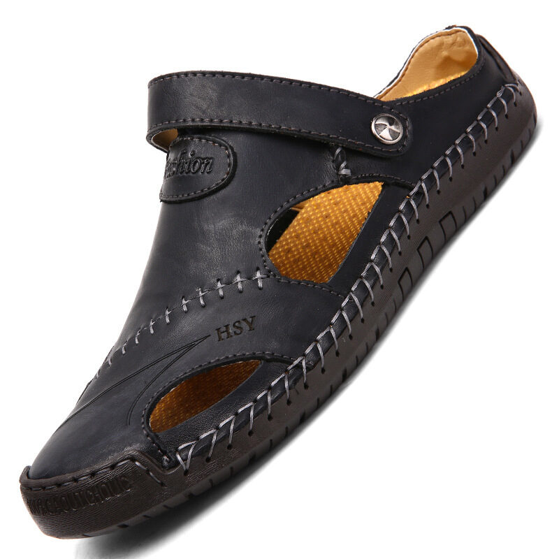 Men's Closed Toe Sandals Summer Adjustable Slides Slippers