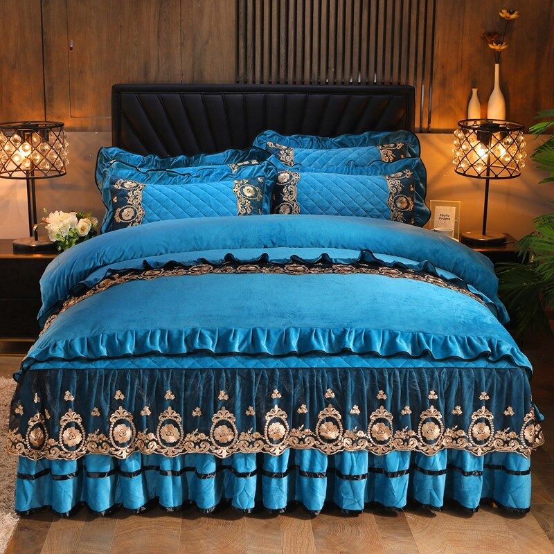 Lace Bedskirt Bedclothes Mattress Cover Bedspread Pillowcases Home