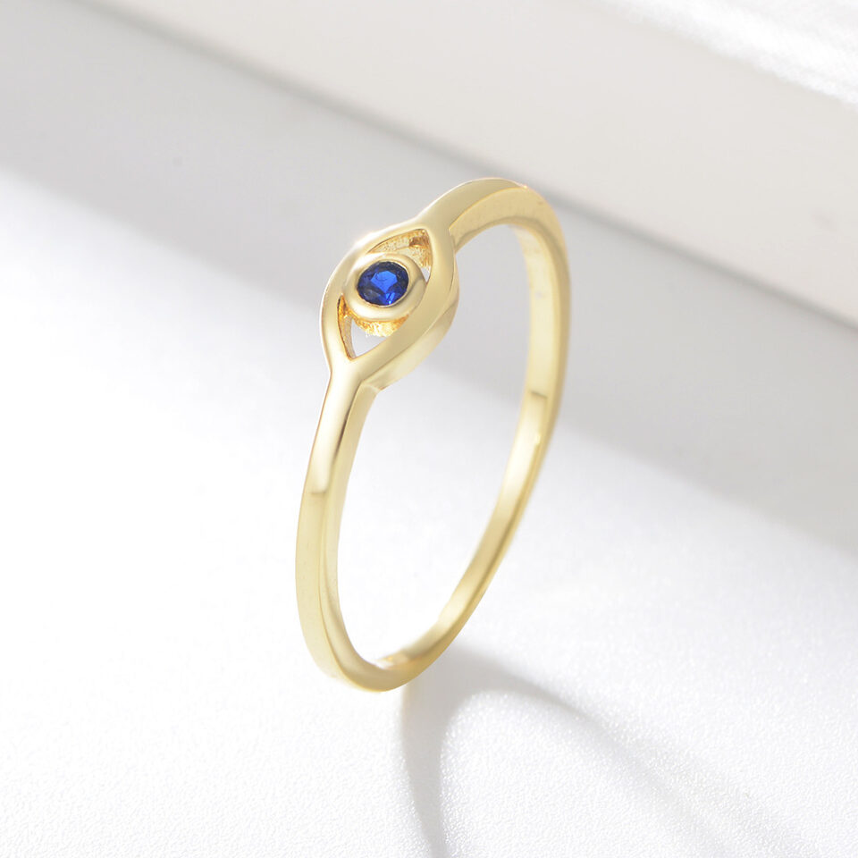 925 Sterling Silver 18K Gold Plated Evil Eye