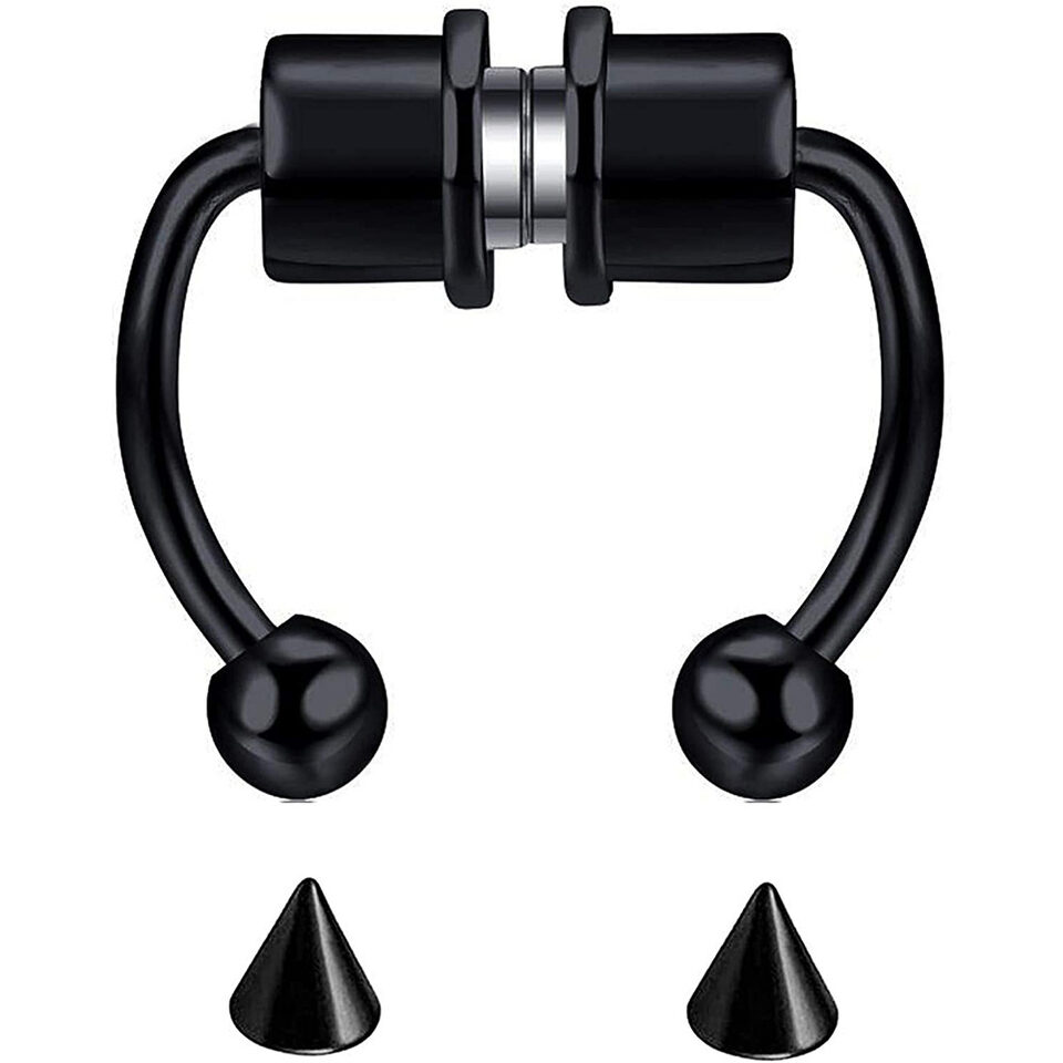 Stainless Steel Magnet False Nose Ring Horseshoe