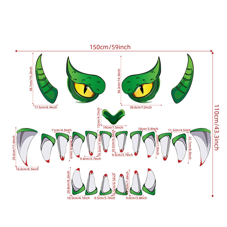 Creative Halloween Plastic Eyes Decoration Green Monster Door