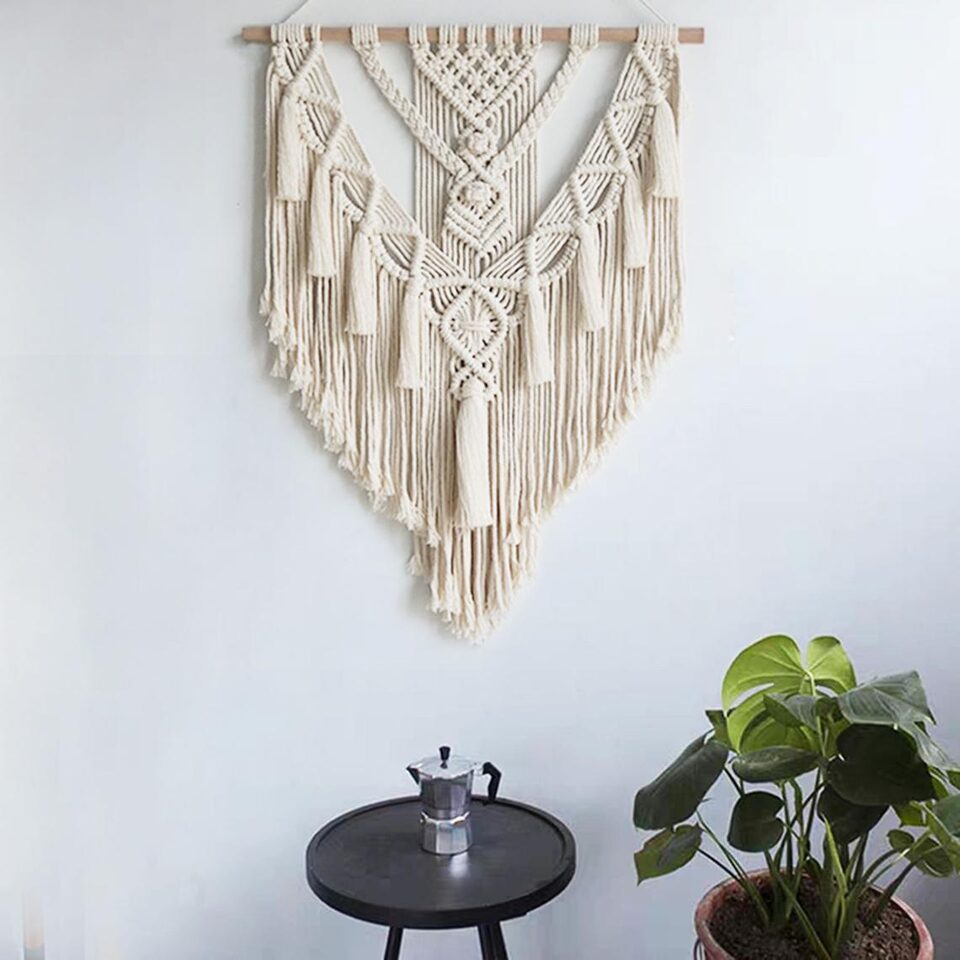 Hand-woven Pendant Macrame Wall Hanging Boho Woven Tapestry