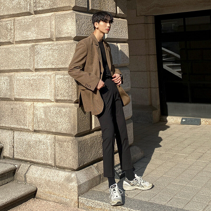 Mrcyc Spring New Korean Youth Plaid Blazer Trend