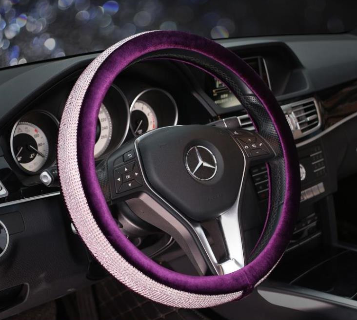 Womens Car Steering Wheel Cover Summer Rhinestone