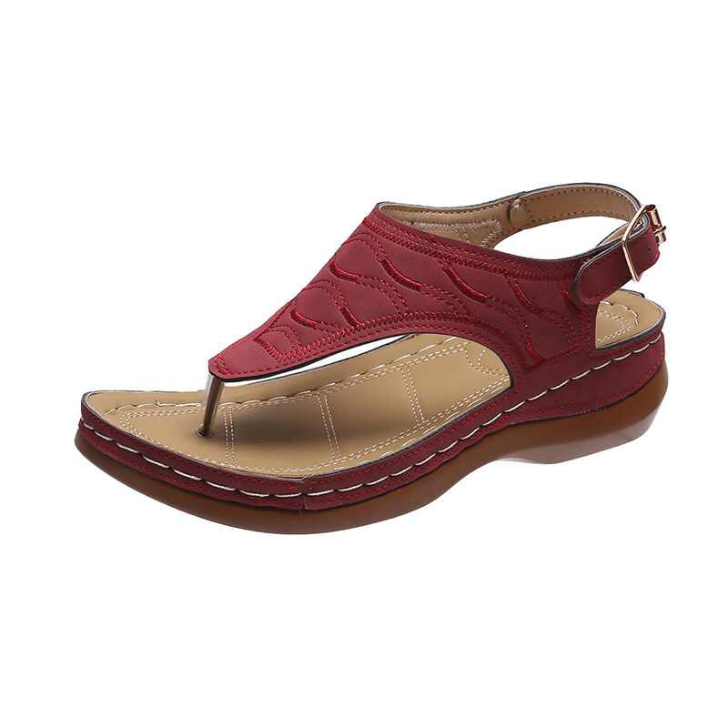 Casual Sandals Women's Wedge Heel Solid Color Flip