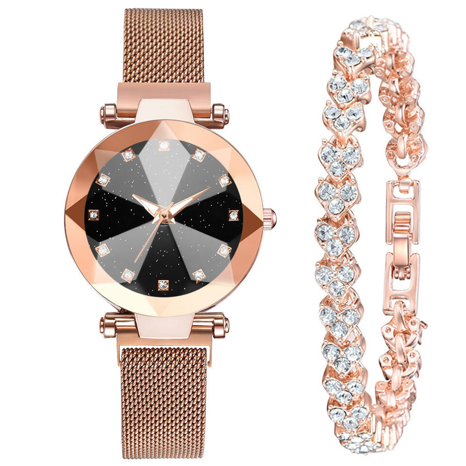Women's Watch Square Diamond Rhinestone Starry Sky Face