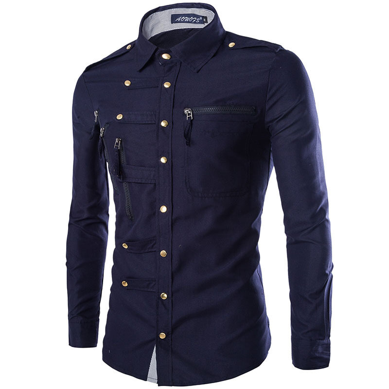 Brand Men Shirt Fashion Design Mens Slim Fit