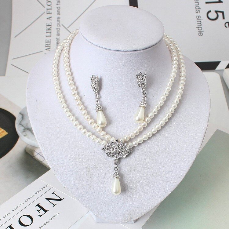 European And American Jewelry Bride Pearl Crystal