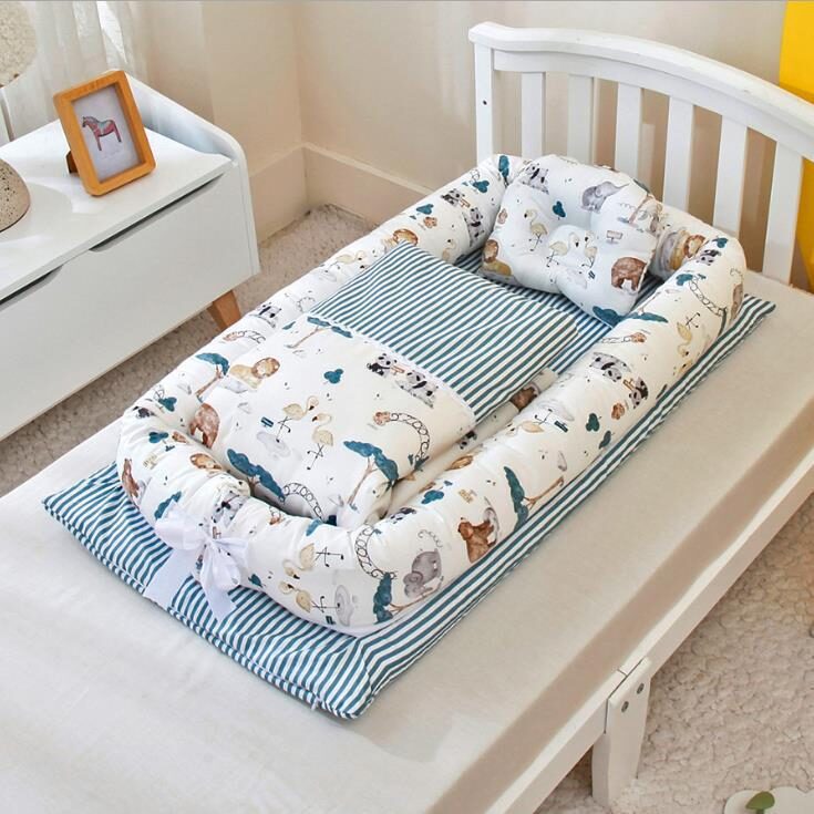 Crib Anti-pressure Newborn Foldable Portable Middle Bed Baby
