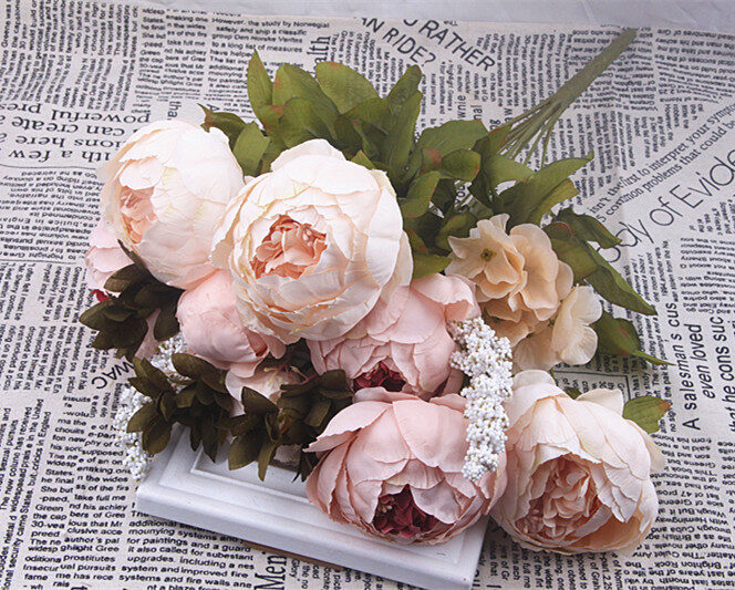 13 Core-spun Peony Decorative Flowers Artificial