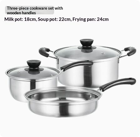 Stainless Steel Kitchenware Three-piece Wok Kitchen Gift Combo