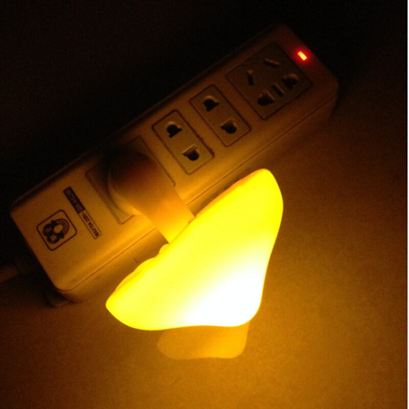 LED Night Light Mushroom Wall Socket Lamp EU
