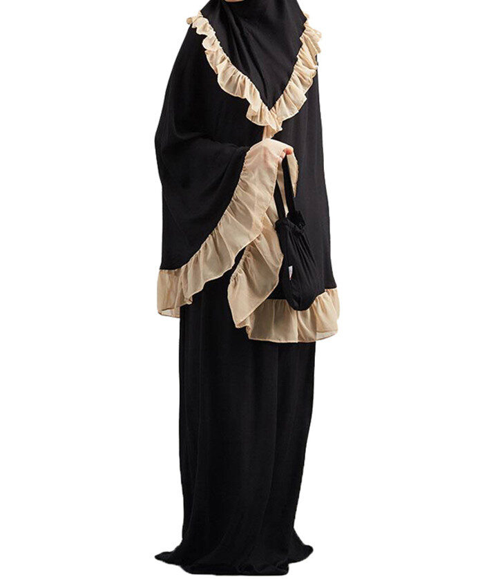 Muslim Kids Ramadan Girls Long Sleeve Dress Hijab