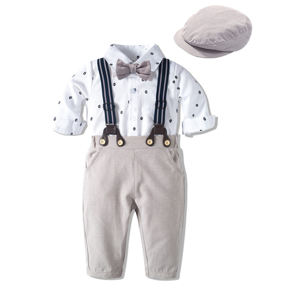 Autumn New Long Sleeve Khaki Suit Infant Clothing