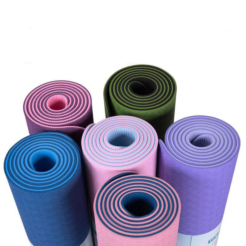 Yoga Mat Two-Color 6Mm Posture Line Fitness
