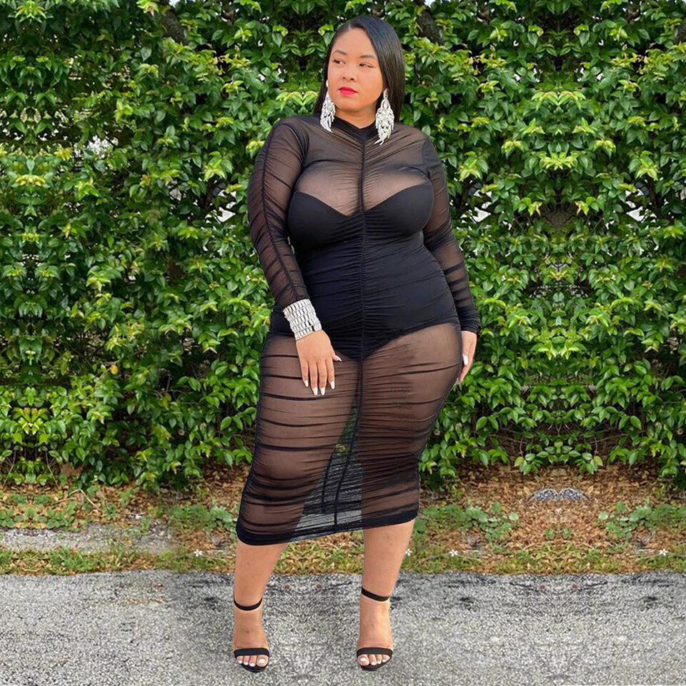 Plus Size Clothing Dresses for Women Long Sleeve