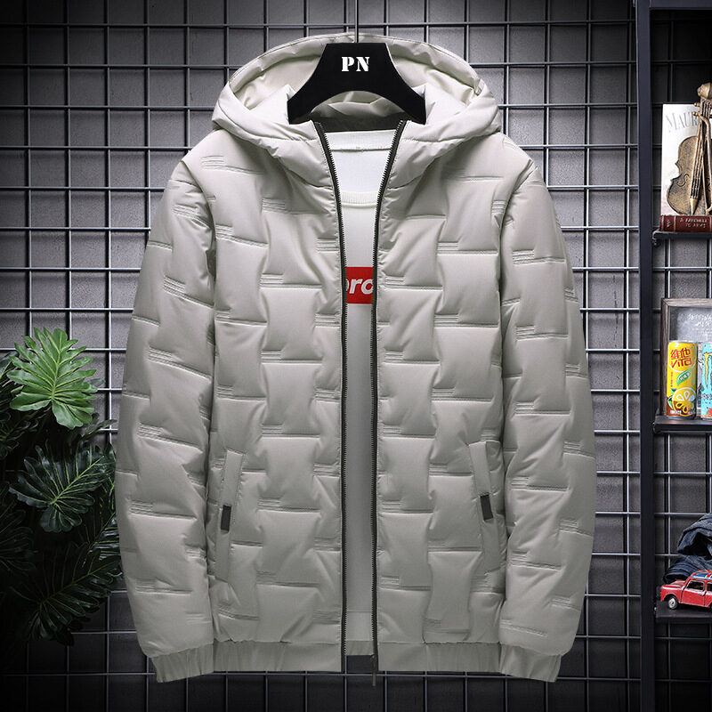 Men's Jacket Short Warm Hooded Cotton Men