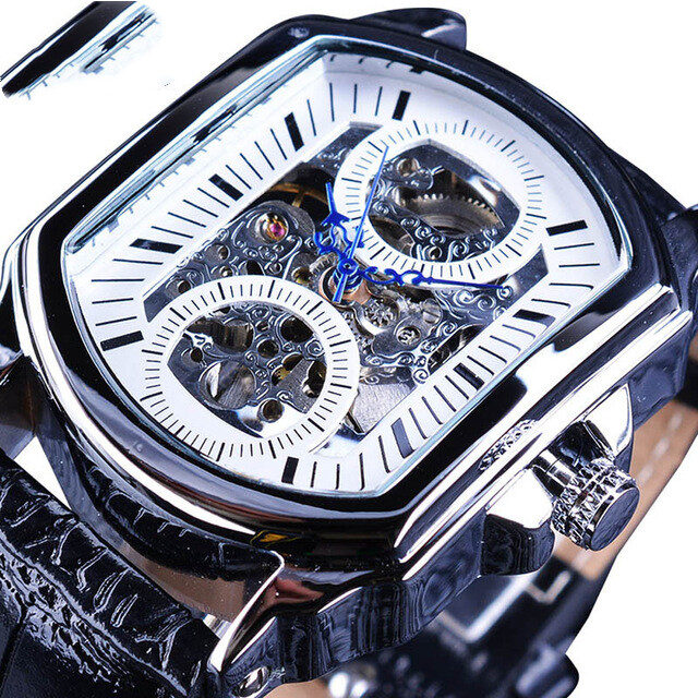 Men's Casual Watch Fashion Automatic Square Hollow Mechanical