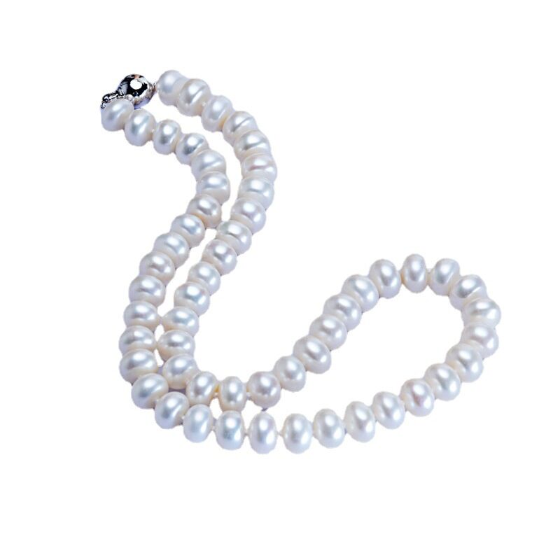 Dailan Jewelry Freshwater Pearl Necklace 10-11mm Steamed Bread