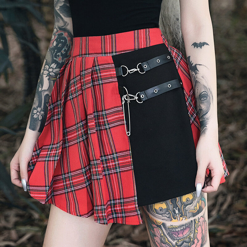 Gothic Pleated Short Skirt Women