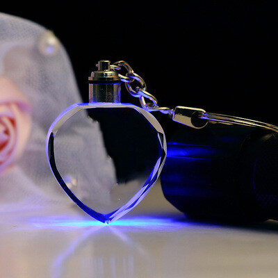 K9 Crystal Keychain LED Flashing Carve Family Photo