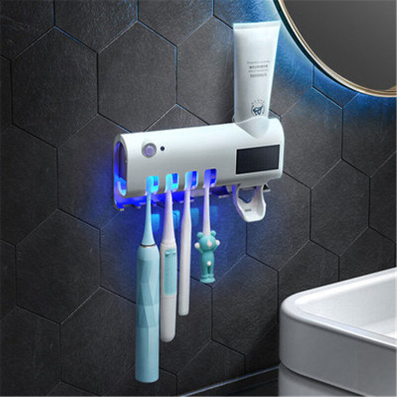 Bathroom Toothbrush Holder With Toothpaste Dispenser Electric Razor