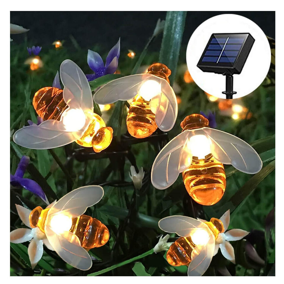 Solar New String Lights 20Led Little Bee Christmas