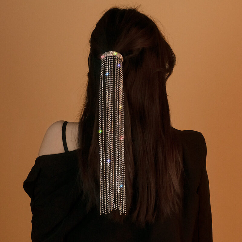 Shine Full Rhinestone Hairpins for Women Bijoux Long