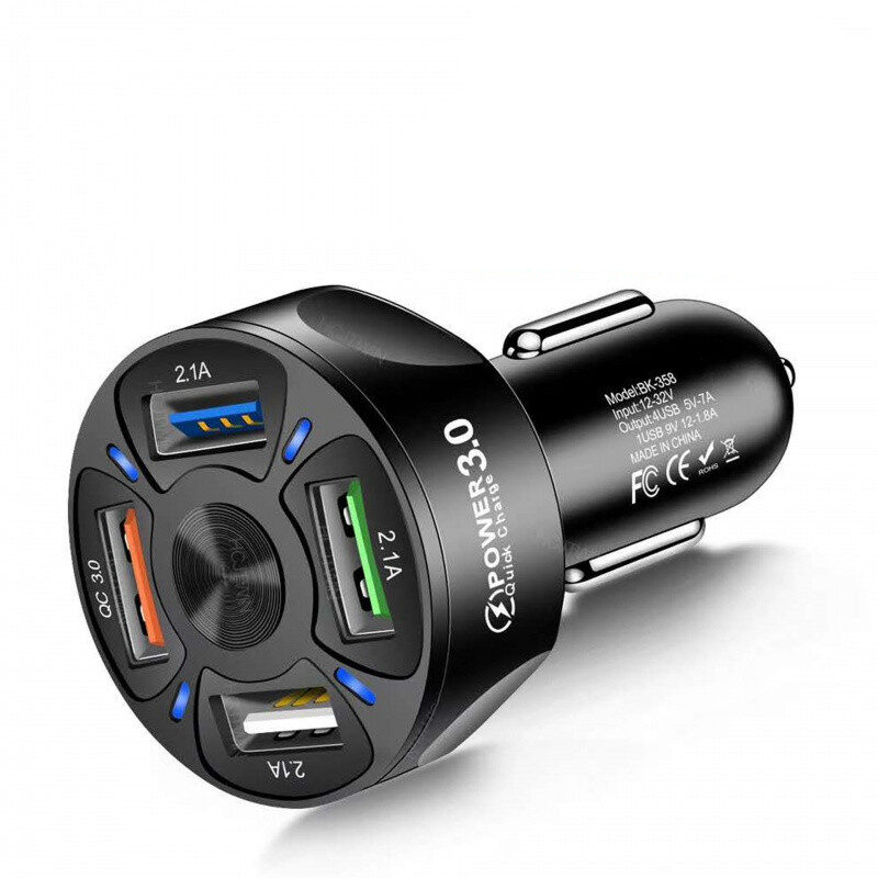 Fast Charge Car Charger One For Four Mobile