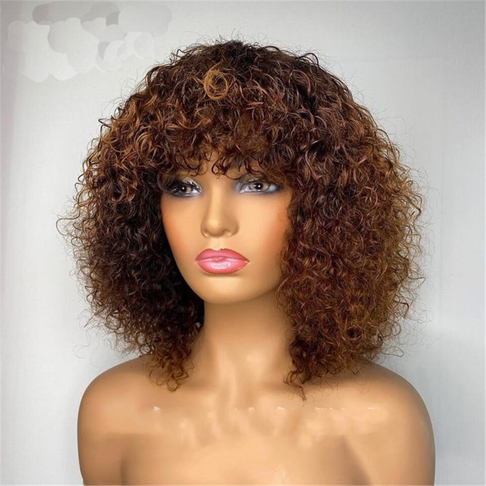 Women's Black African Small Curly Short Hair Wig