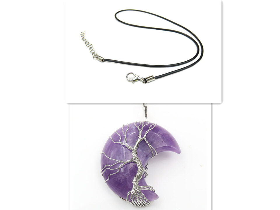New Handmade Necklace Jewelry Moon Natural Crystal Stone