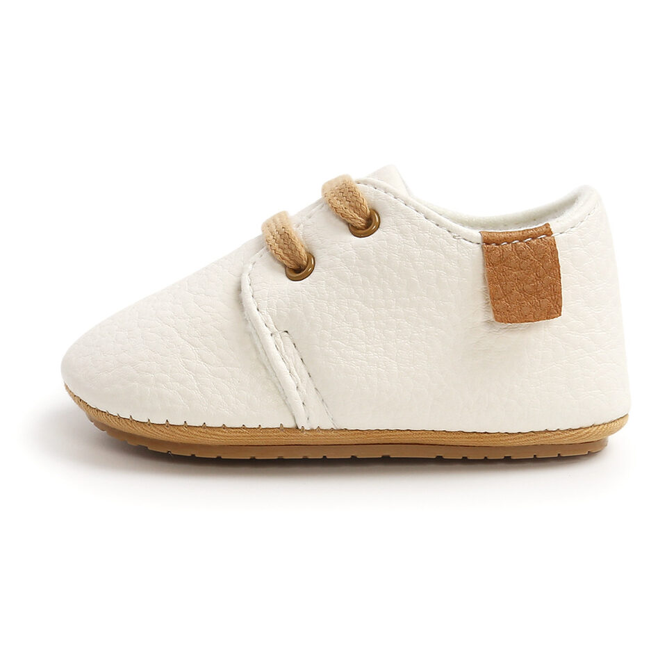 Luxury Soft Leather Baby Moccasins Shoes Newborn Rubber