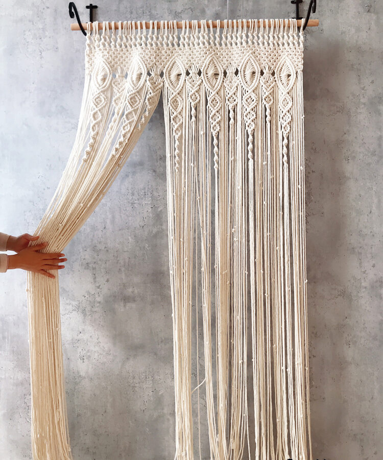Perforated Nordic Woven Shading Light Tassel Partition Curtain