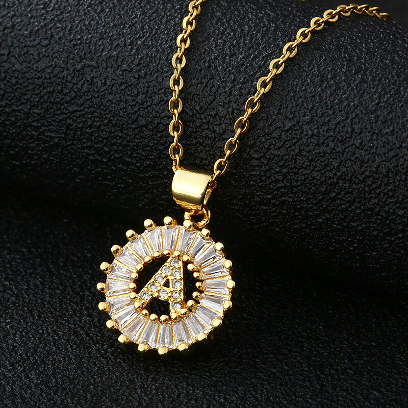 Letter Necklace Female 26 Letters Copper Inlaid Cubic