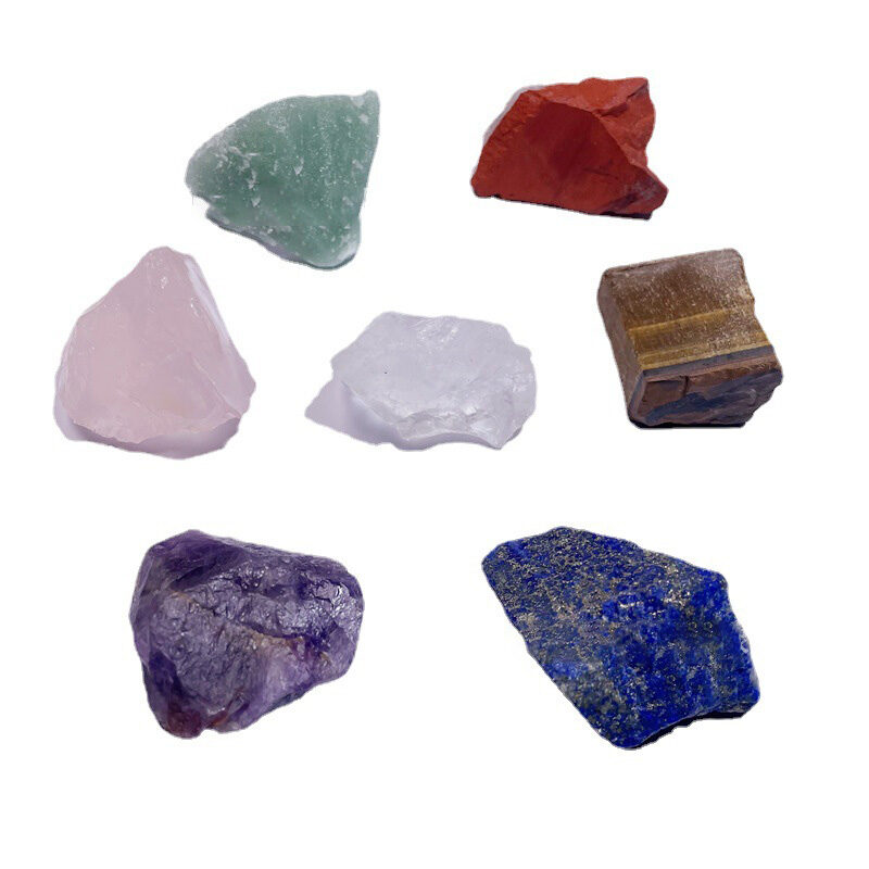 Seven Chakra Natural Crystal Rough Stone Ornament Color