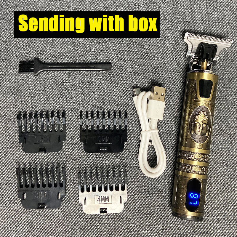 Electric Hair Clipper Oil head LCD Display USB