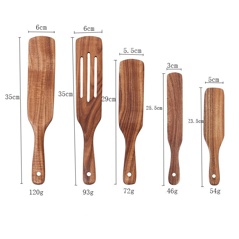 Acacia Teak Spatula Cooking kitchen Utensil Set Wooden