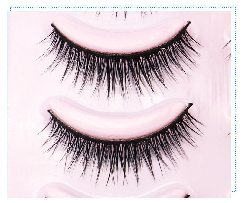 Natural Short Cross False Eyelashes Handmade Fake Eye