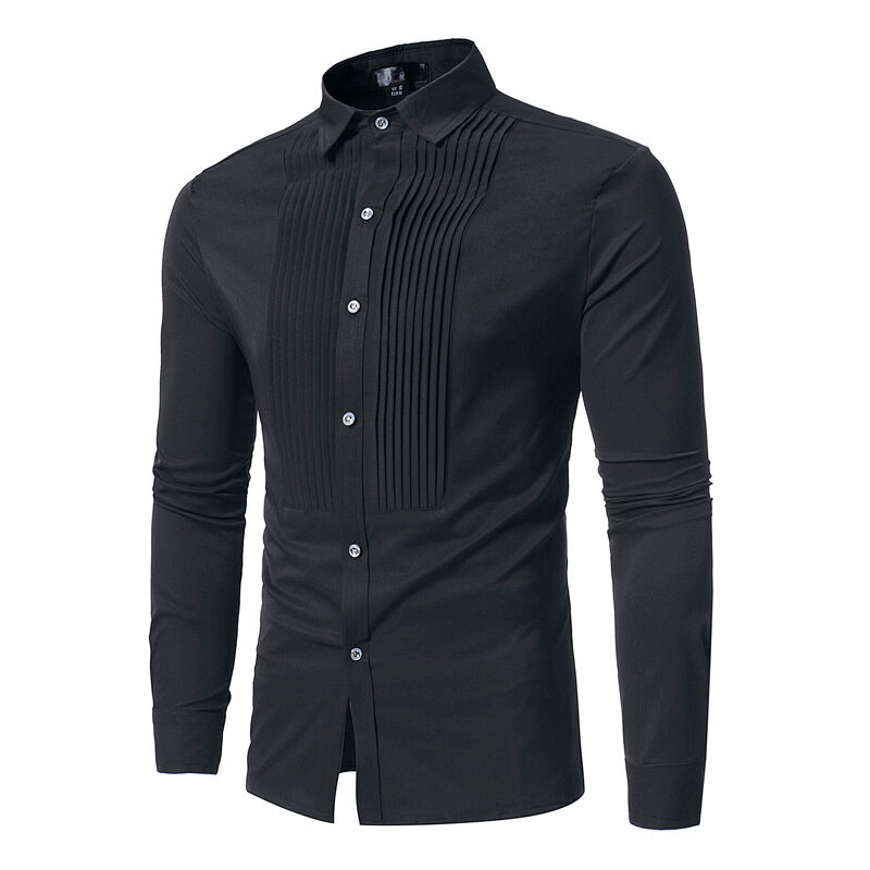 Royal Blue Wedding Tuxedo Shirt Men Brand Fashion