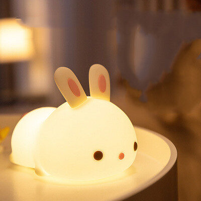 New Year'S Gift Rabbit Silicone Lamp Pat Feeding