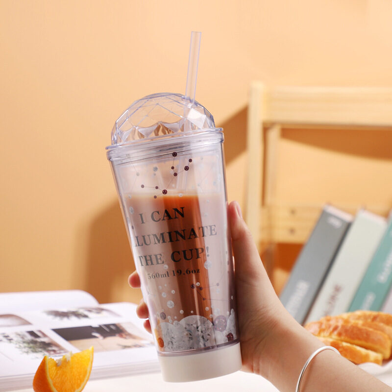 Luminous Creative Coffee Cup Plastic Light Gradient Portable