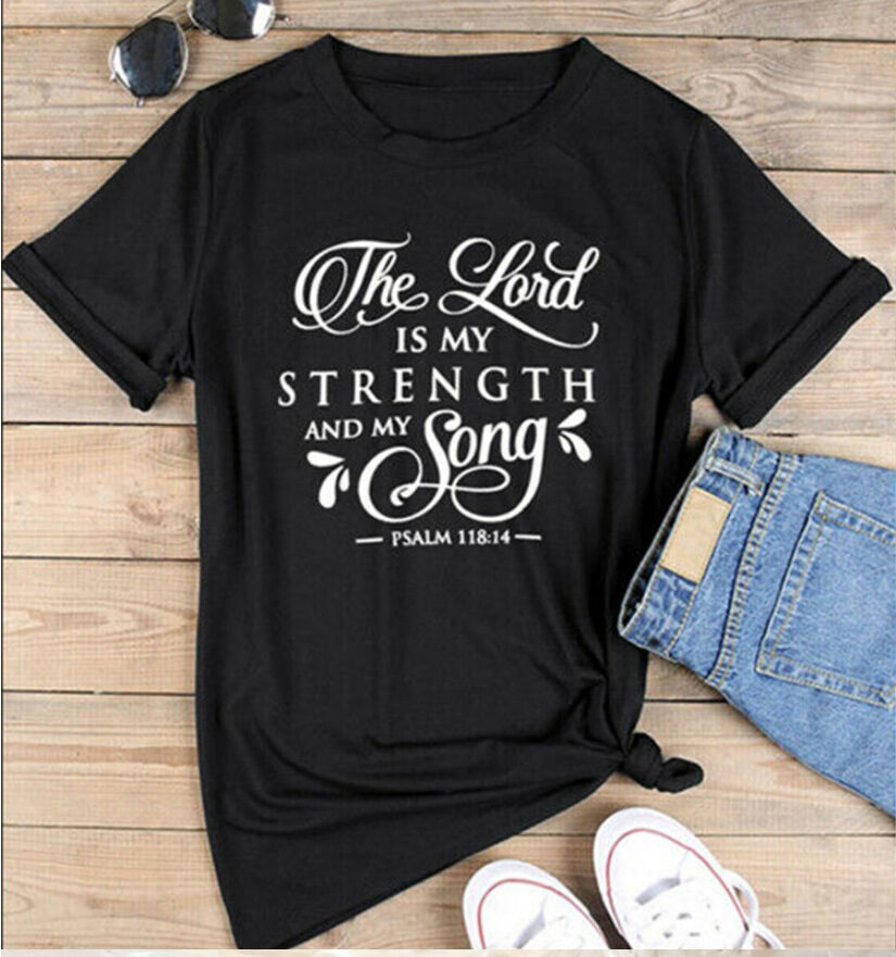 T-Shirt Women Fashion Retro Funny Jesus Faith Slogan
