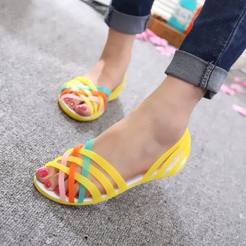 Women Jelly Shoes Summer Sandals Female Flat Shoe