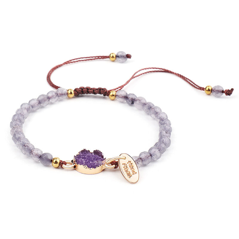 New Jewelry 4Mm Faceted Stone Bracelet Hand-Woven