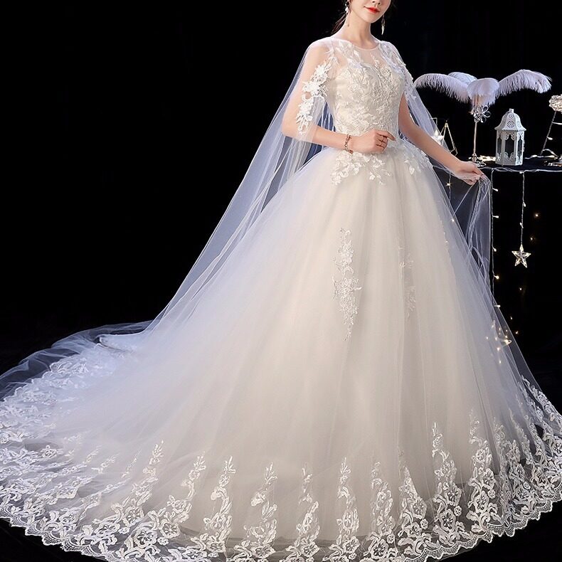 Wedding Dress Female Short Shoulder Simple